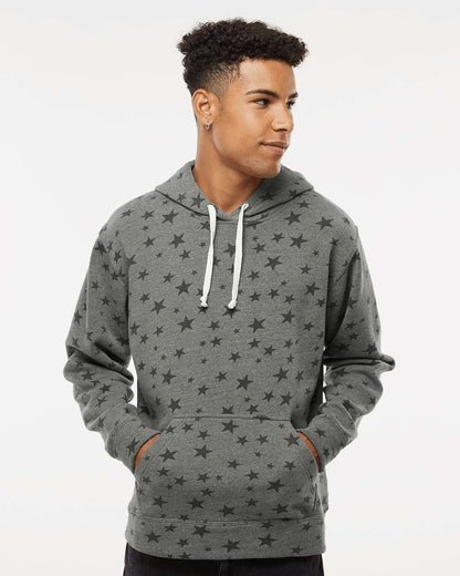 J. America Men's Triblend Fleece Hooded Sweatshirt 8871 #colormdl_Smoke Stars Triblend
