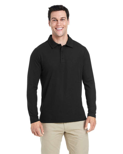 CORE365 Men's Fusion ChromaSoft™ Long Sleeve Pique Polo CE112L #colormdl_Black