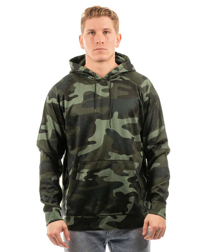 Burnside Performance Raglan Pullover Sweatshirt 8670 #color_Green Camo