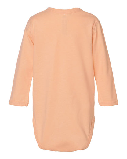 Rabbit Skins Infant Fine Jersey Long Sleeve Bodysuit 4421 #color_Peachy