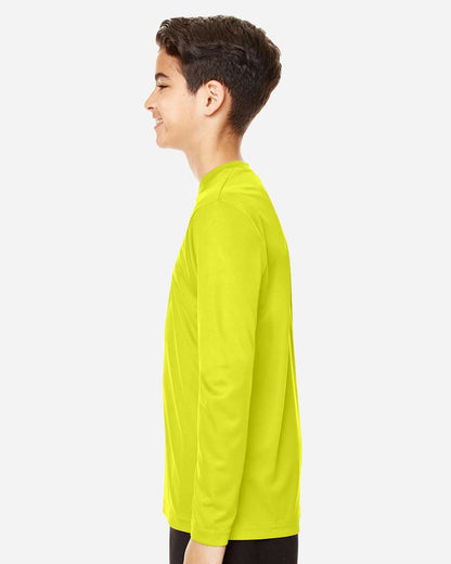 Team 365 Youth Zone Performance Long Sleeve T-Shirt TT11YL #colormdl_Safety Yellow