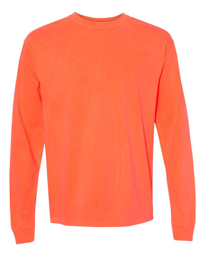 Comfort Colors Unisex Garment-Dyed Heavyweight Long Sleeve T-Shirt 6014 #color_Neon Red Orange