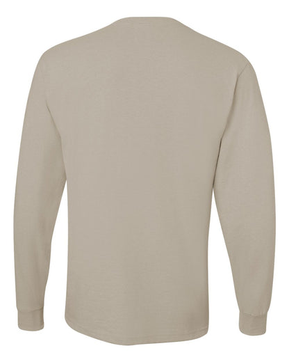 JERZEES Men's Dri-Power® Long Sleeve 50/50 T-Shirt 29LSR #color_Sandstone
