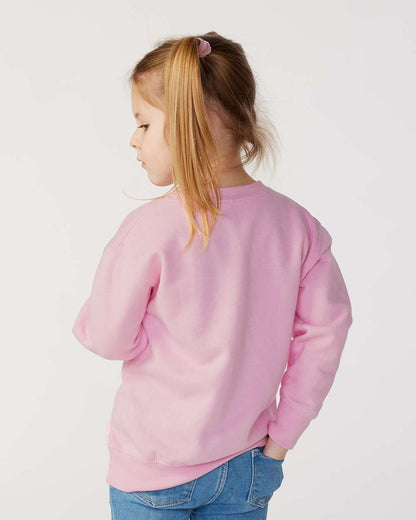 Rabbit Skins Toddler Fleece Crewneck Sweatshirt 3317 #colormdl_Pink