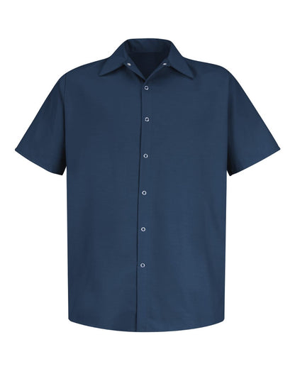 Red Kap Men's Specialized Short Sleeve Pocketless Work Shirt SP26 #color_Navy