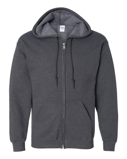 Gildan Unisex Heavy Blend™ Full-Zip Hooded Sweatshirt 18600 #color_Dark Heather