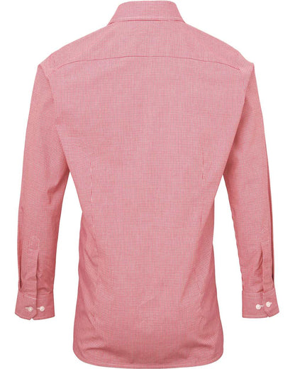 Artisan Collection by Reprime Men's Microcheck Gingham Cotton Shirt RP220 #color_Red/ White