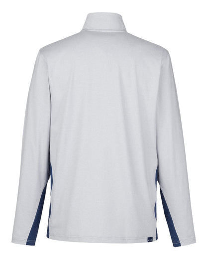 Puma Golf Men's Mesa Stripe Quarter-Zip Pullover PG410 #color_Navy Blazer/ Bright White