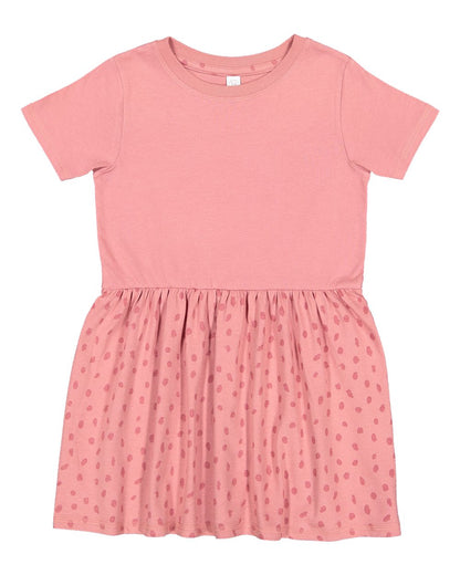 Rabbit Skins Toddler Fine Jersey Dress 5333 #color_Mauvelous/ Mauvelous Spot