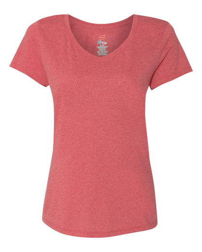 Hanes Women's Perfect-T Triblend V-Neck T-Shirt 42VT #color_Red Triblend