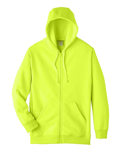 Team 365 Unisex Zone HydroSport™ Heavyweight Full-Zip Hooded Sweatshirt TT95 #color_Safety Yellow