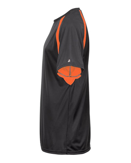 Badger Men's B-Core Hook T-Shirt 4144 #color_Graphite/ Safety Orange