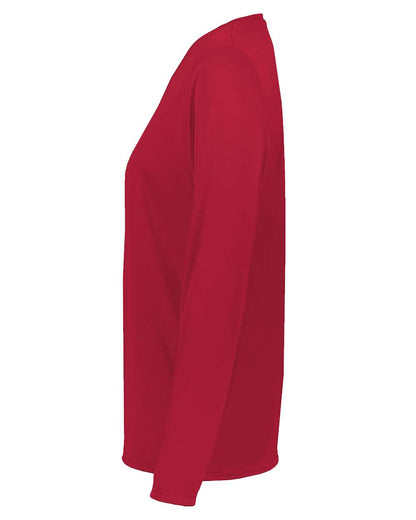 Holloway Women's Momentum Long Sleeve V-Neck T-Shirt 222824 #color_Scarlet