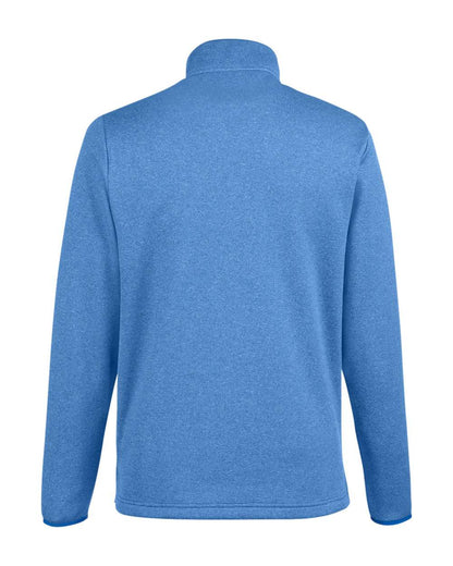 CORE365 Men's Venture Heathered Stripe Quarter-Zip Pullover CE73 #color_True Royal/ White