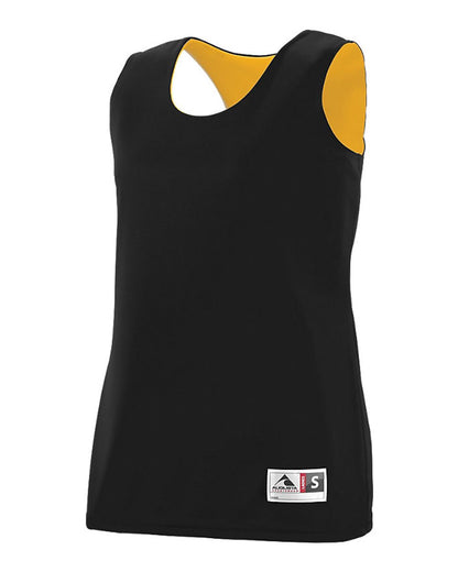 Augusta Sportswear Women's Reversible Wicking Tank Top 147 #color_Black/ Gold