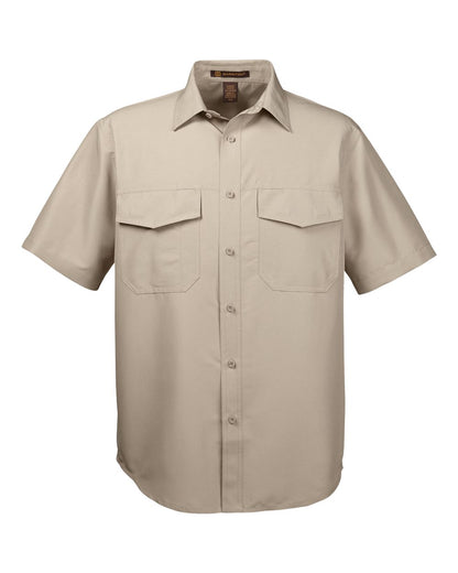 Harriton Men's Key West Short Sleeve Performance Staff Shirt M580 #color_Khaki