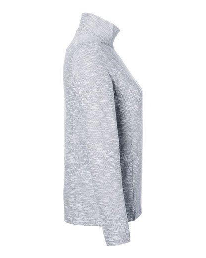 North End Women's Eclipse Jacquard Quarter-Zip Pullover NE415W #color_Black Heather