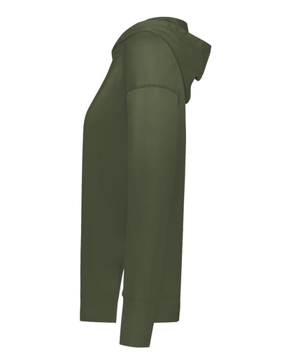 Holloway Women's Eco Revive™ Ventura Soft Knit Hooded Sweatshirt 222798 #color_Olive