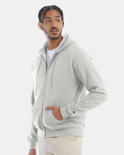 Champion Unisex Powerblend® Full-Zip Hooded Sweatshirt S800 #colormdl_Silver Grey