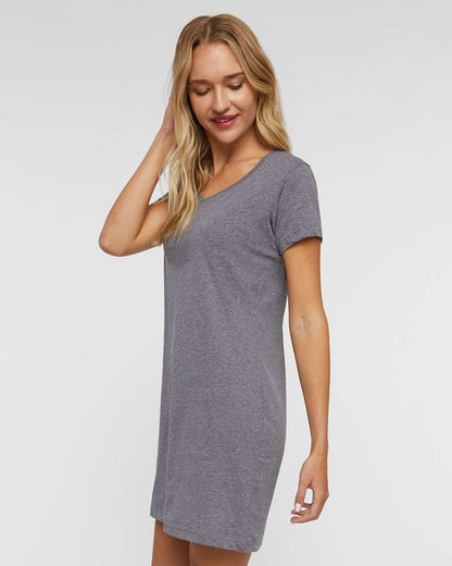 LAT Women's Fine Jersey V-Neck Coverup 3522 #colormdl_Granite Heather