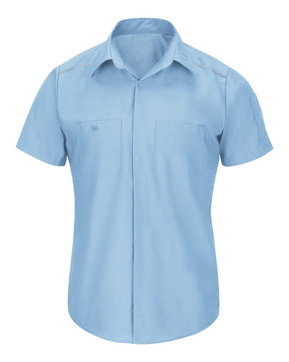 Red Kap Men's Short Sleeve Pro Airflow Work Shirt SP4A #color_Light Blue