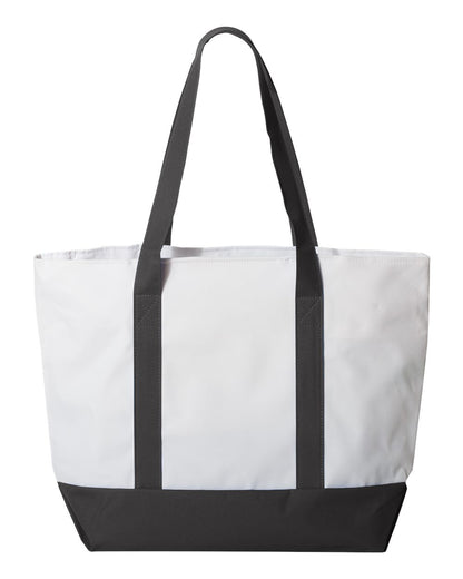 Liberty Bags Bay View Giant Zippered Tote 7006 #color_White/ Black