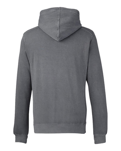 J. America Unisex Pigment-Dyed Fleece Hooded Sweatshirt 8730 #color_Lead
