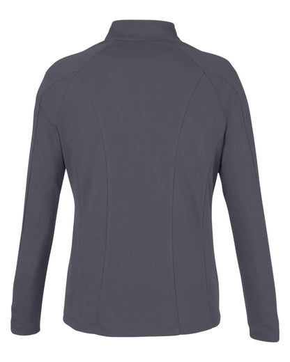 CORE365 Women's Origin Performance Pique Quarter-Zip Pullover CE418W #color_Carbon/ Black