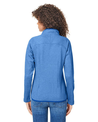 CORE365 Women's Venture Heathered Stripe Full-Zip CE72W #colormdl_True Royal/ White