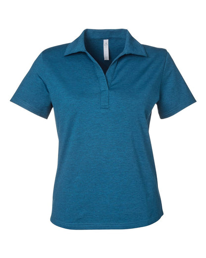 Glyder Women's Fairway Marbled Jersey Polo PDP7058 #color_Moroccan Blue