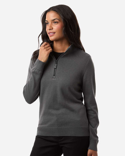 Devon & Jones Women's New Classics Quarter-Zip Sweater DG446W #colormdl_Graphite