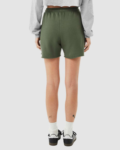 BELLA + CANVAS Women's Cutoff Fleece Shorts 3787 #colormdl_Military Green