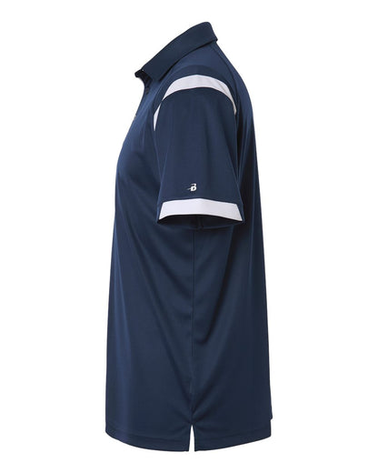 Badger Men's On the Rise Polo 3350 #color_Navy/ White