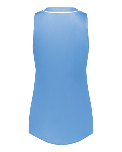 Augusta Sportswear Women's Cutter Jersey 6913 #color_Columbia Blue/ White
