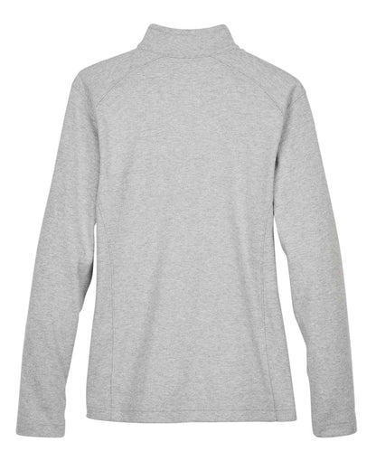 Devon & Jones Women's DRYTEC20™ Performance Quarter-Zip Pullover DG479W #color_Grey Heather/ Grey H/ French Blue