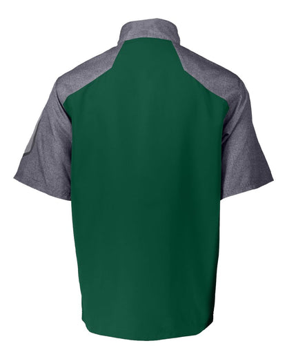 Holloway Unisex Raider Short Sleeve Quarter-Zip Pullover 229545 #color_Carbon Print/ Forest