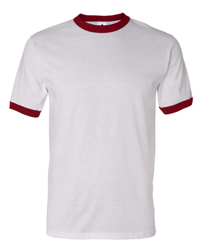 Augusta Sportswear 50/50 Ringer T-Shirt 710 #color_White/ Red