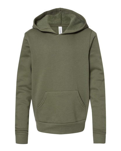 BELLA + CANVAS Youth Sponge Fleece Hoodie 3719Y #color_Military Green