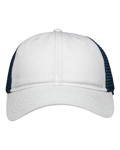 Sportsman Traditional Lo-Pro Mesh Back Trucker Fit Cap SP1450 #color_Chino White/ Navy