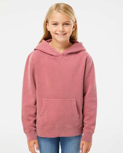 Independent Trading Co. Youth Midweight Pigment-Dyed Hooded Sweatshirt PRM1500Y #colormdl_Pigment Maroon