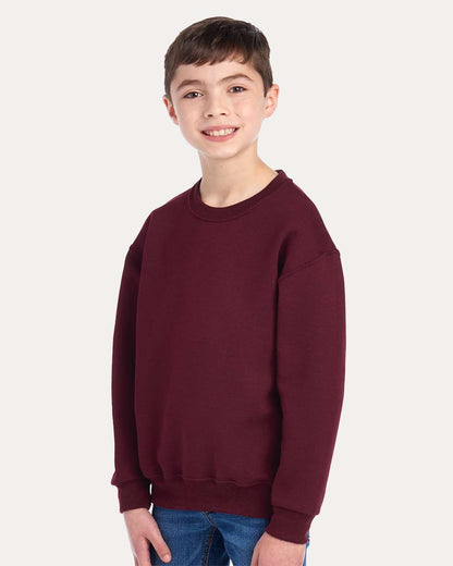JERZEES Youth NuBlend® Crewneck Sweatshirt 562BR #colormdl_Maroon