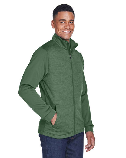 Devon & Jones Men's Newbury Colorblock Mélange Fleece Full-Zip jacket DG796 #colormdl_Forest/ Forest Heather