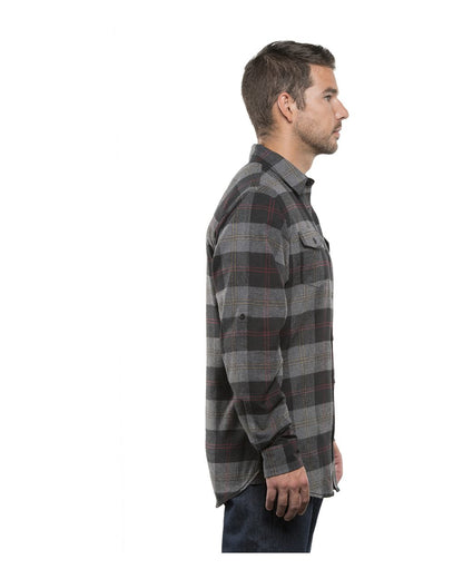 Burnside Yarn-Dyed Long Sleeve Flannel Shirt 8210 #color_Black/ Steel