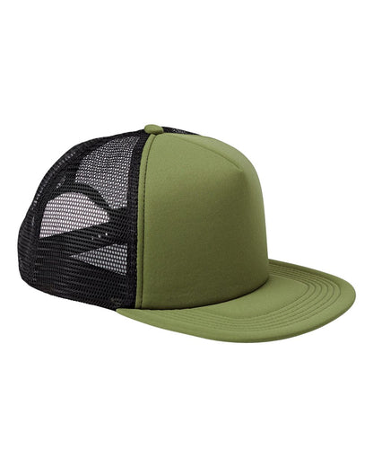 Big Accessories Foam Front Trucker Cap BX030 #color_Olive/ Black