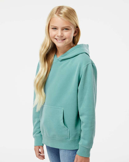 Independent Trading Co. Youth Midweight Pigment-Dyed Hooded Sweatshirt PRM1500Y #colormdl_Pigment Mint