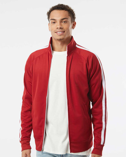 Independent Trading Co. Lightweight Poly-Tech Full-Zip Track Jacket EXP70PTZ #colormdl_Brick Red