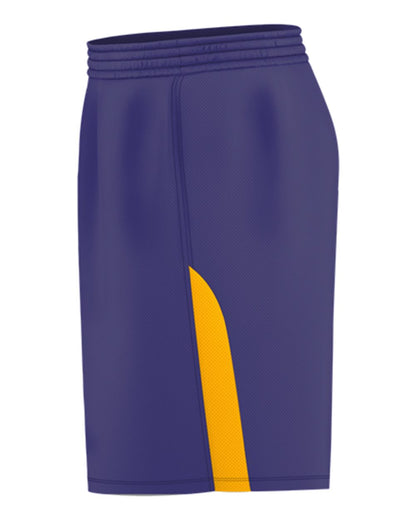 Alleson Athletic Youth Blank Game Shorts A205BY #color_Purple/ Gold