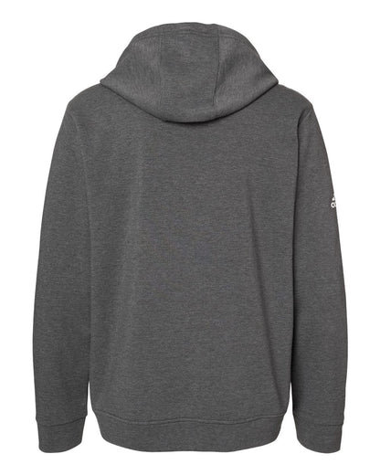 Adidas Unisex Fleece Hooded Sweatshirt A432 #color_Dark Grey Heather