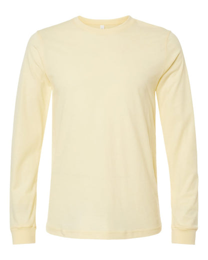 BELLA + CANVAS Heather CVC Long Sleeve Tee 3501CVC #color_Heather French Vanilla