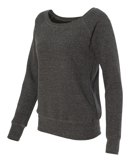 BELLA + CANVAS Women’s Sponge Fleece Wide Neck Sweatshirt 7501 #color_Charcoal Black Triblend